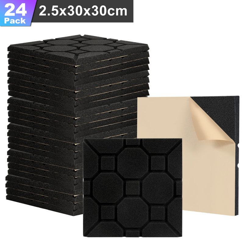 Akoestische Foam Panelen – Geluidsisolatie Platen – Geluidsabsorberende Tegels – Soundproof Tegels – Zelfklevende Wandpanelen – 72 Stuks – Verbeterde Geluidsdemping – Eenvoudige Installatie