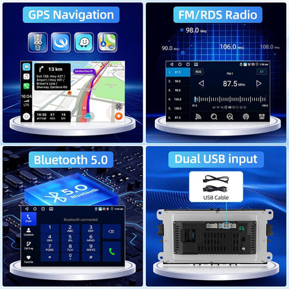 Autoradio – Auto Radio – Multimedia Speler – DAB+ Radio – 7 Inch IPS Touchscreen – Android 15 – Draadloze Bluetooth 5.0 – Met GPS & Achteruitrijcamera