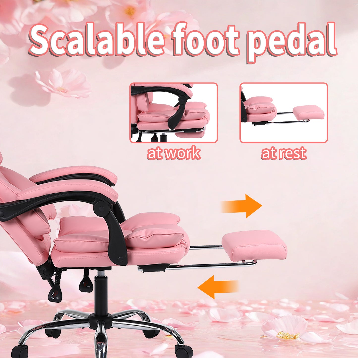 Gamingstoel – Gamestoel – Gaming Chair – Bureaustoel – Game Stoel – Verstelbaar – PU Leren Bekleding – Ergonomisch Comfort – Roze