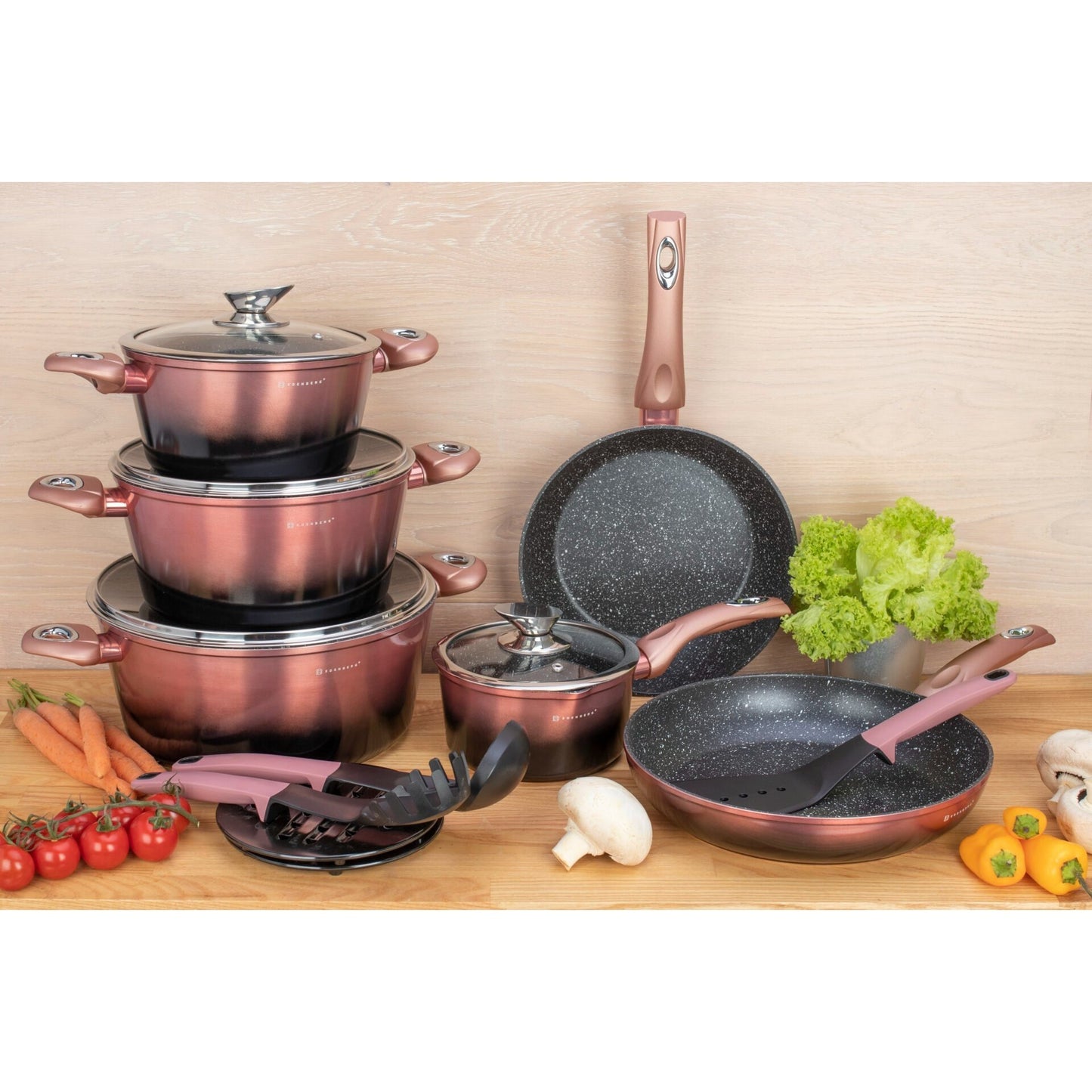 Pannenset – Cookware Set – Koekenpan Set – Potten En Pannen – Inductie Geschikt – Keramische Antiaanbaklaag – Geschikt Voor Alle Kookplaattypes – Lichtgewicht Aluminium