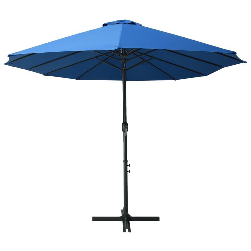 Adjustable Height Blue Parasol with Aluminum Pole - 460x270cm Portable Outdoor Sun Shade, Durable Polyester & Spandex Blend, Classic Rectangular Design for Patio, Garden, Poolside, Patio Shade, Garden Sun Protection, Sleek Pa