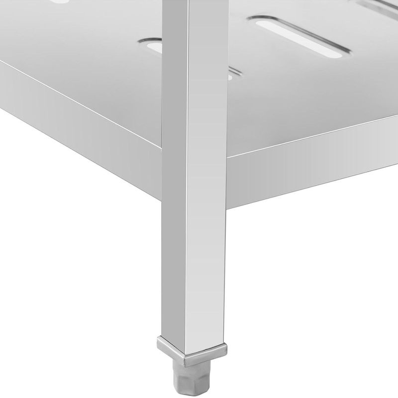 Eenpersoons Horeca Spoeltafel – Gastronomische Spoelbak – RVS Spoeltafel – Professionele Keukentafel – Laboratorium Spoeltafel – Extra Grote Spoelbak 51x52x24,5 cm – Verstelbare Poten & Hoge Rand 10 cm