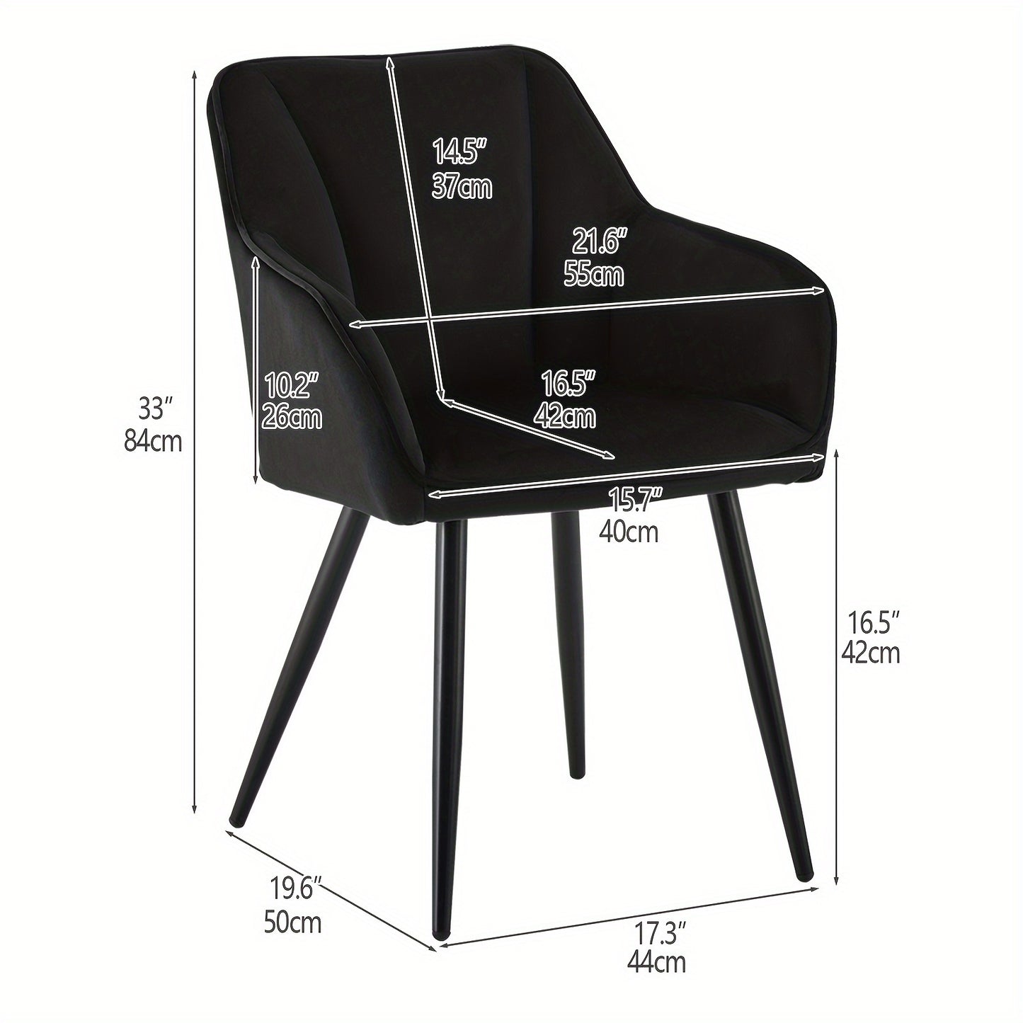 Eetkamerstoelen Set van 2 – Stoelen, Kuipstoelen, Armleunstoel, Accentstoelen – Groen Fluweel – Ergonomisch Ontwerp – Memory Foam Zitting