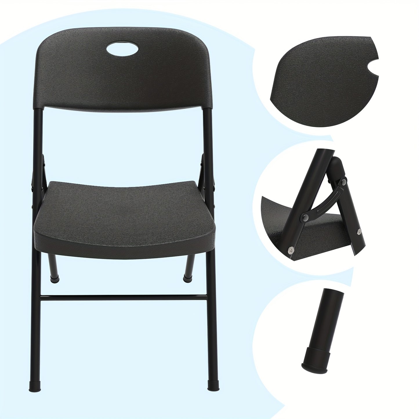 Klapstoel – Vouwstoel – Opklapstoel – Campingstoel – Tuinstoel – Stevig Metalen Frame – 249 KG Draagvermogen – Set Van 2 – 56x49x80 cm – Zwart
