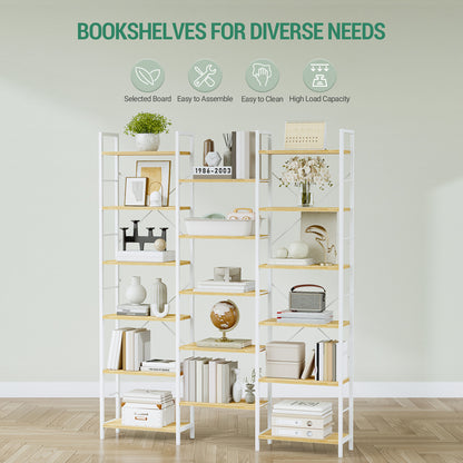 Boekenkast – Boekenrek – Opbergkast – Vakkenkast – Stellingkast – Extra hoog met 17 verstelbare planken – Stevige constructie van hardhout en spaanplaat met 340 kg draagkracht
