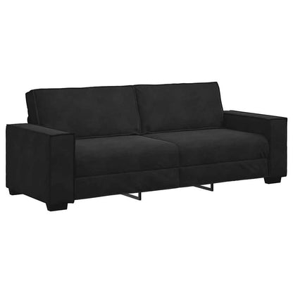 Zwarte Sofa – Bankstel – Loungebank – Zitbank – Velvet Bank – Met 3 Zachte Velvet Kussens – Vlekbestendig – Gemakkelijk Schoon Te Maken