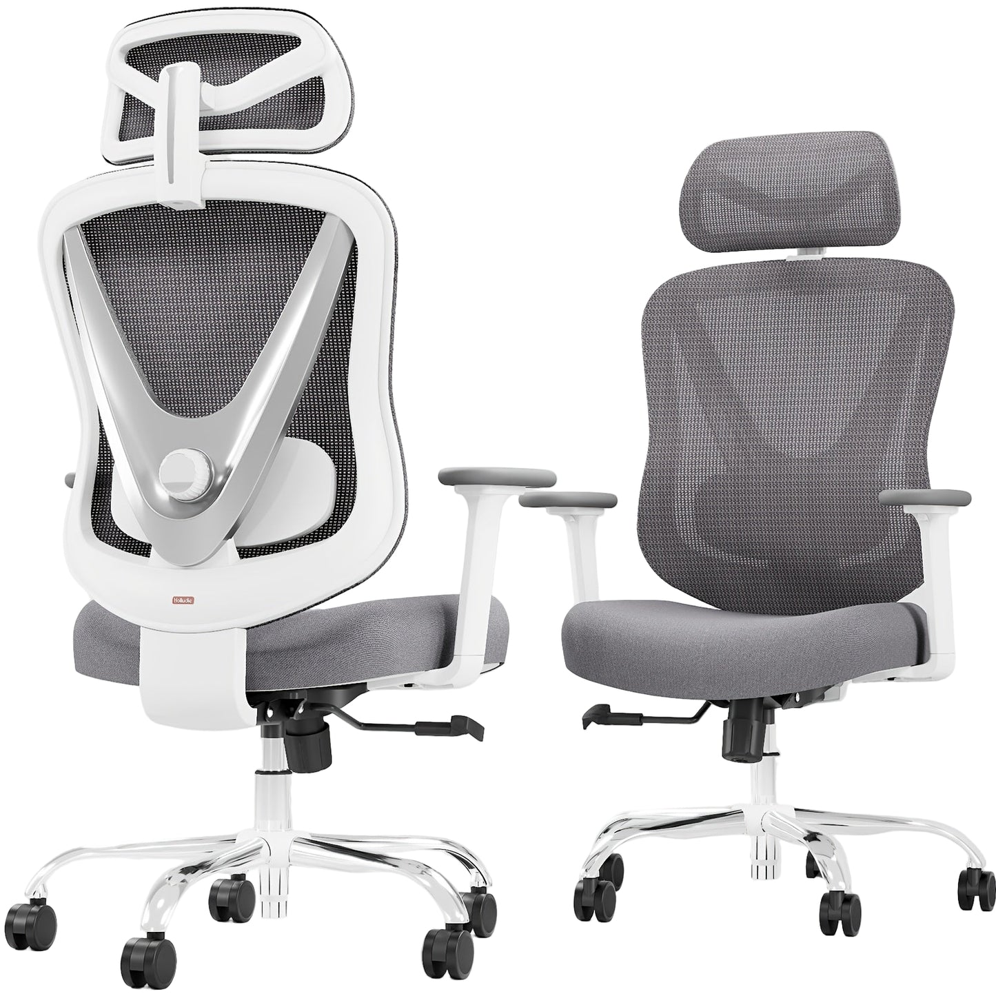 Bureaustoel – Ergonomische Stoel – Office Chair – Gaming Stoel – Bureaufiets – 4D Verstelbare Armleuningen – 3D Lendensteun Met Flexibele Hoofdsteun – Mesh Rugleuning – Duurzaam Kunststof Frame – Wit