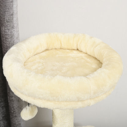 Krabpaal – Kattenboom – Kattenhuis – Krabmeubel – Kattenpaal – 171 cm Hoog – Met 2 Nestjes en 6 Platforms – Natuurlijk Sisal & Hangpompons