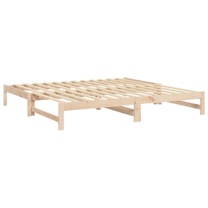 Daybed – Slaapbank – Bedbank – Uitklapbed – Steigerhoutbed – Verstelbaar – Massief Grenenhout – 2x 90x200 cm – Bruin