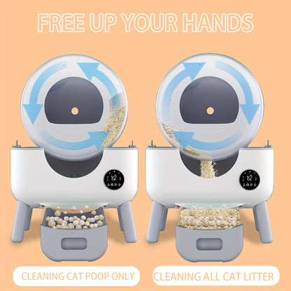Automatische Kattenbak – Zelfreinigende Kattenbak – Slimme Kattenbak – Hygiënische Kattenbak – Kattenbak Voor Meerdere Katten – Met Wi-Fi Controle – Geurvrij Met Afvalzakken