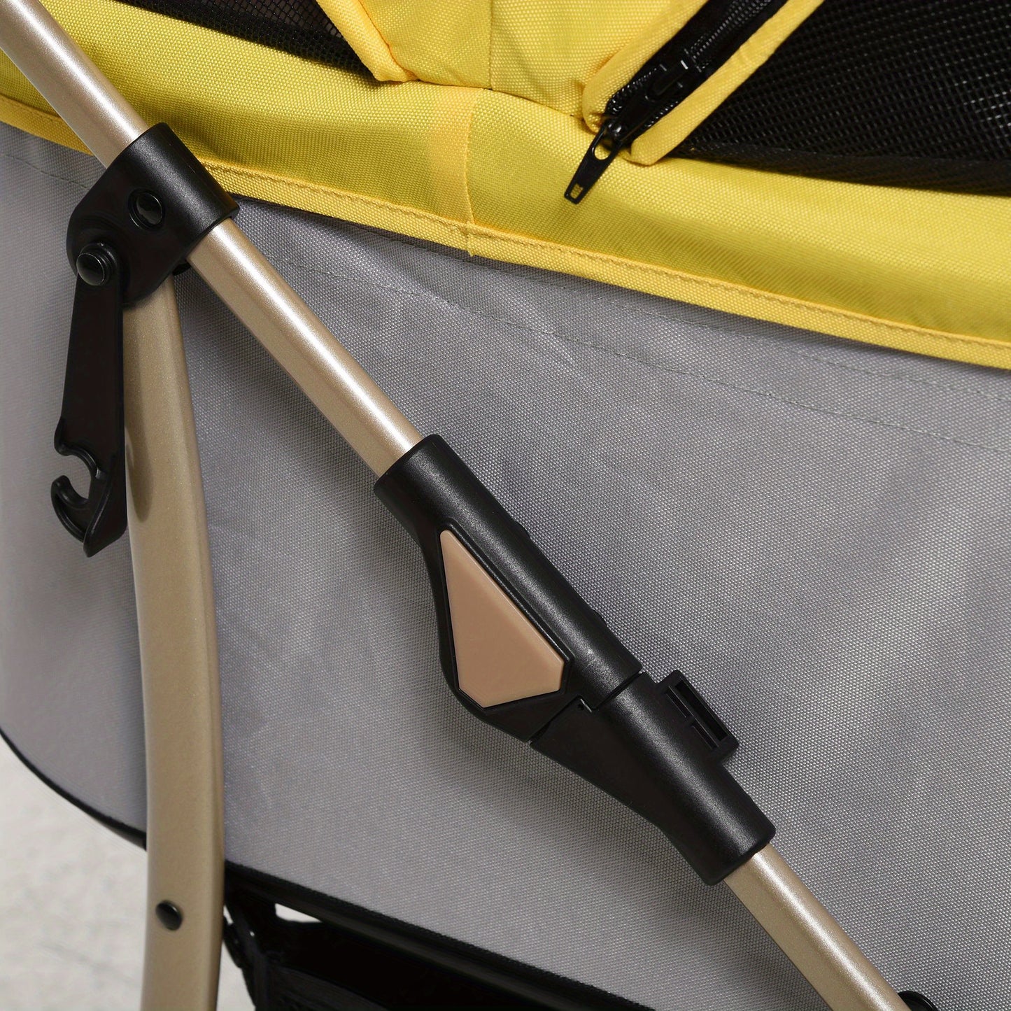 Honden Trolley – Hondenwagen – Huisdier Buggy – Draagtas – Hondenwagen Opvouwbaar – Oxford Stof – Ventilerend Gaasvenster – Geel
