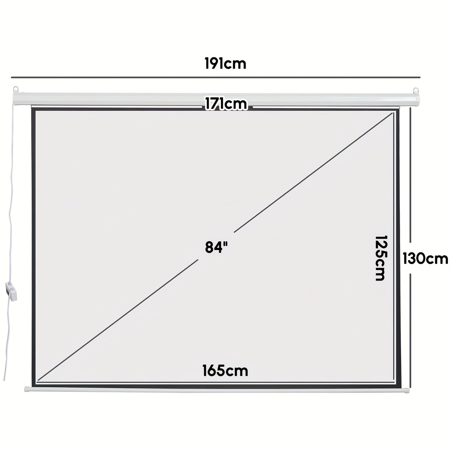 Black Friday /Deals Fully Automatic Lifting Cinema Screen White Plastic Material European Standard Universal Power Plug And Odorless Automatic Lifting And Retracting VDE Electrical Certification 213.36 cm 4:3 Standard Screen