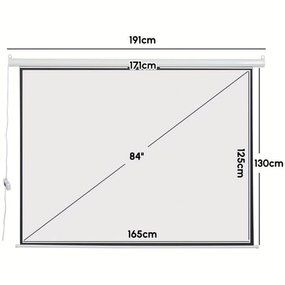 Black Friday /Deals Fully Automatic Lifting Cinema Screen White Plastic Material European Standard Universal Power Plug And Odorless Automatic Lifting And Retracting VDE Electrical Certification 213.36 cm 4:3 Standard Screen