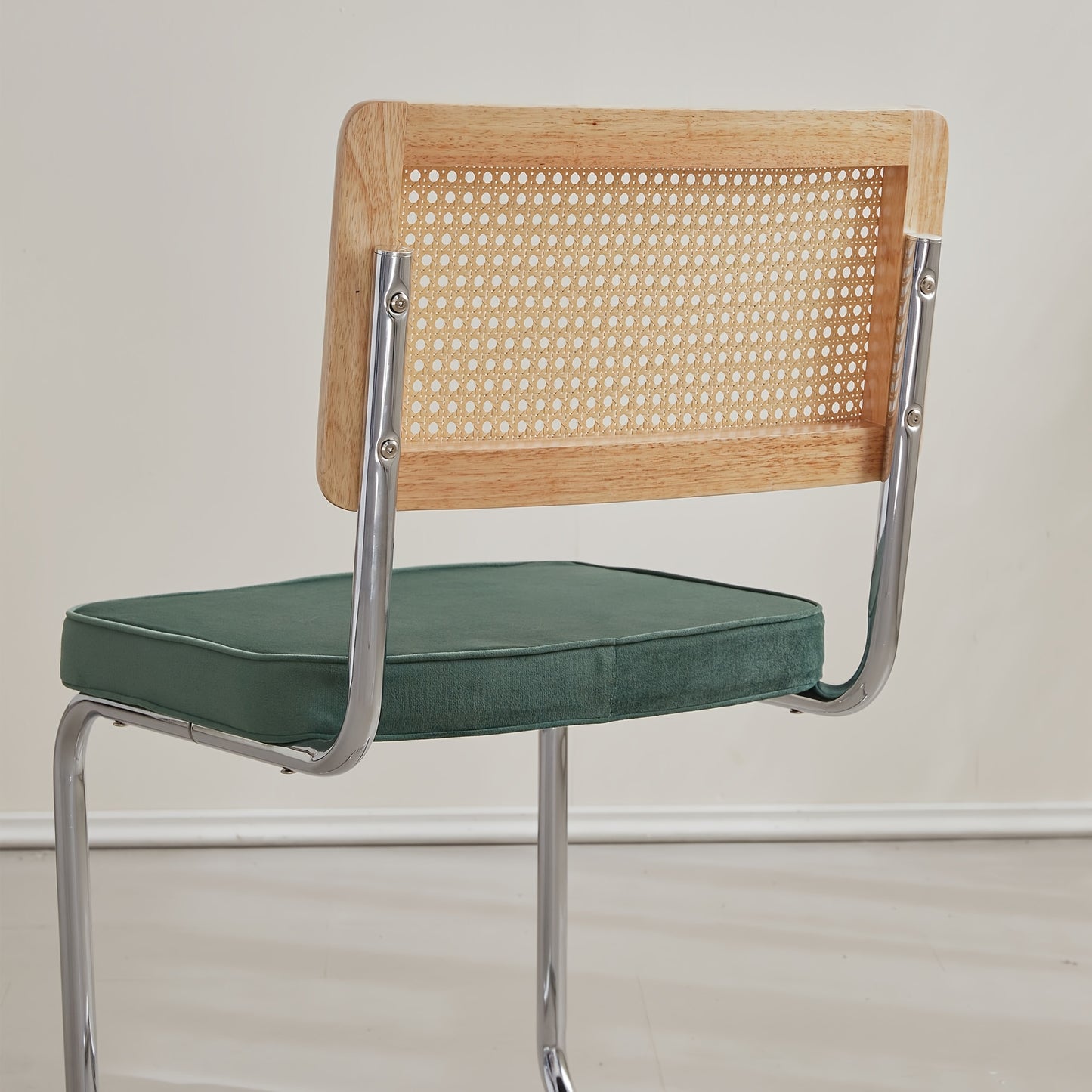 Eetkamerstoelen – Dining Stoelen – Keukenstoelen – Stoelenset – Fluwelen Stoelen – Groen – Rattan Rugleuning – Ergonomisch Design