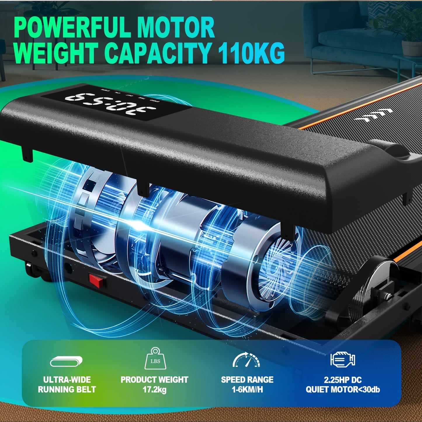 Loopband – Walking Pad – Wandelband – Walkingpad – Treadmill – 225 HP Motor – Inklapbaar Compact