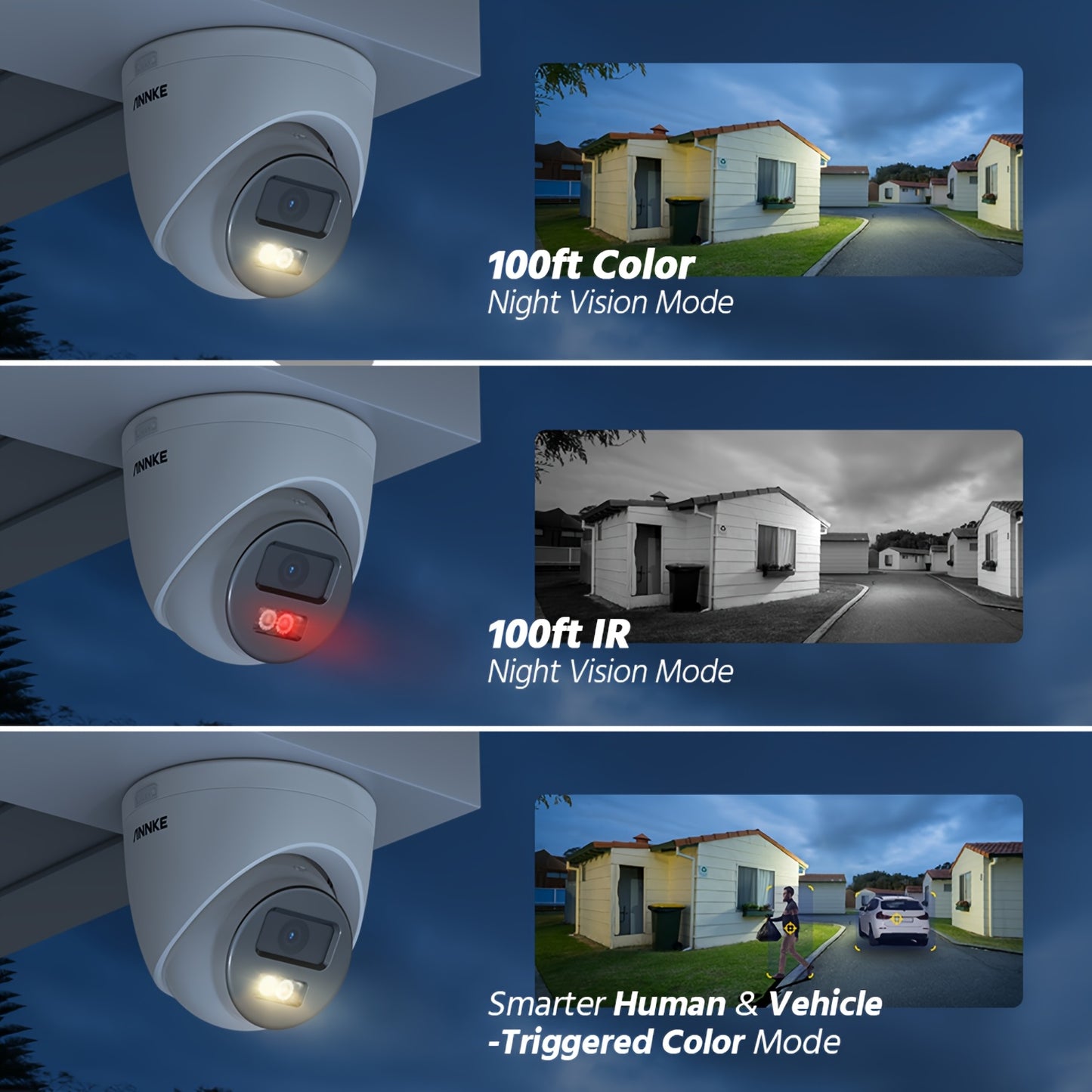 Beveiligingscamera – Bewakingscamera – Surveillancecamera – Turret Camera – Buitencamera – 3K Resolutie – AI Bewegingsdetectie met Full Color Nachtzicht – Wit