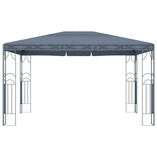 Tuinpaviljoen – Prieel – Partytent – Pergola – Overkapping – Aluminium – 400x300 cm – Polyester Fiber – Geschikt voor 6 Personen – Antraciet