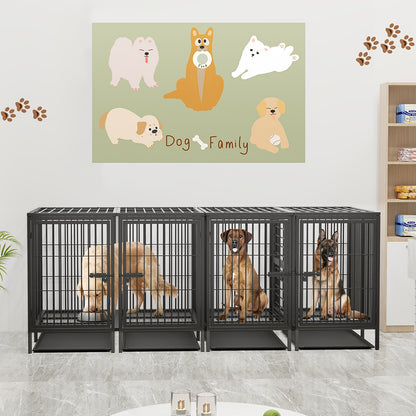 Hondenbench XXL – Hondenkooi – Hondenhok – Kennel – Bench – Dubbele Deuren – Zwaar Metalen Staal 130x100x100 cm