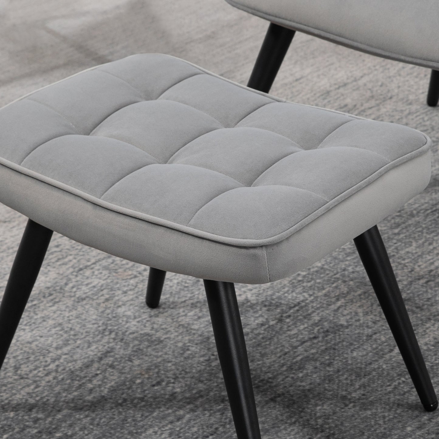 Relaxfauteuil – Relaxstoel – Fauteuil – Lounge Chair – Sessel – Lichtgrijs – Inclusief Voetenbank – Max. Draagkracht 120 kg
