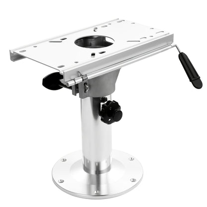 Bootstoelhouder – Bootstoelbasis – Bootstoelmontage – Bootstoelverhoger – Camperstoelhouder – Verstelbare Hoogte 33-48 cm – 360° Draaibaar Met Vergrendeling – Aluminiumlegering Zilverkleurig