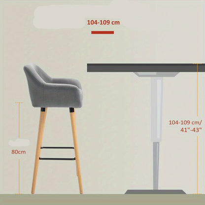 Barkrukken – Barstoelen – Keukenstoelen – Krukken – Barkruk Set van 2 – Verstelbare Zithoogte Tot 65 cm – Stevig Engineered Wood Frame