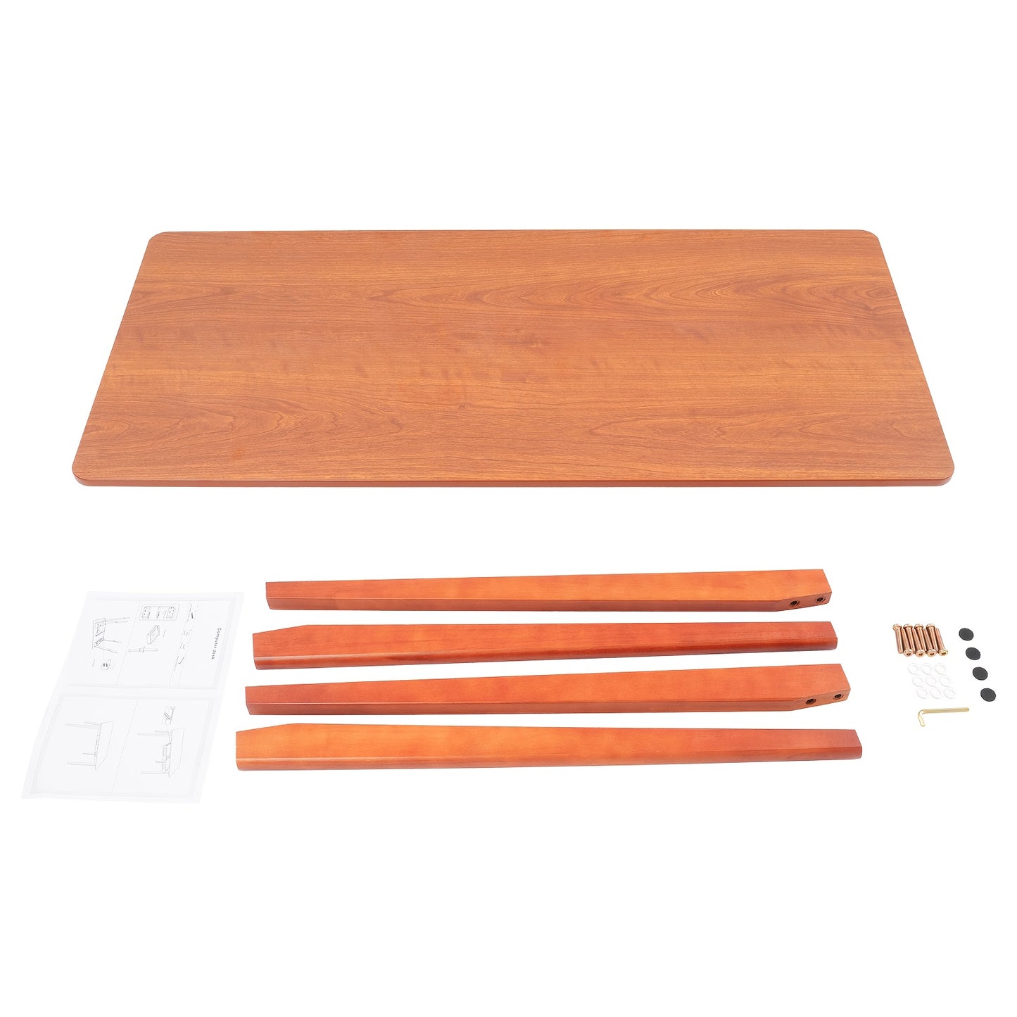 Bureau – Computerbureau – Werktafel – Studietafel – Thuiswerkplek – Walnoot Kleur – 120x55 cm – 2 Lades – Stevig Rubberhout – Stille Schuiflades
