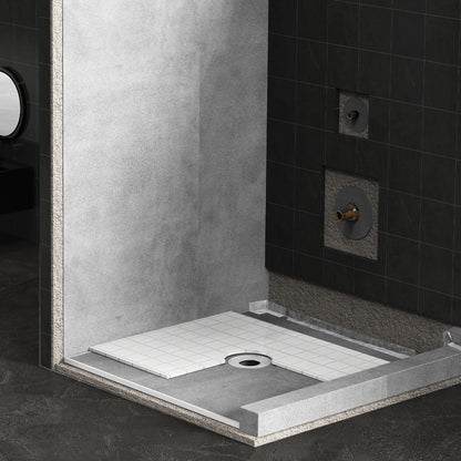 Douchebak – Douchepan – Douchevloer – Doucheplaat – Douchevloerplaat – Waterdicht HDPE Membraan – Roestvrijstalen Afvoerrooster 1828x1828mm