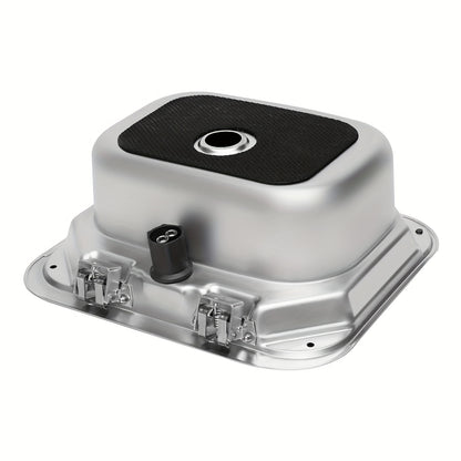 Wasbak – Spoelbak – Wastafel – Afwasbak – Roestvrij Stalen Camper Spoelbak – Compact Formaat – Temperglas Deksel