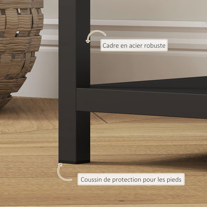 Sidetable – Consoletafel – Bijzettafel – Halmeubel – Dressoir – Industrieel Design – Stalen Frame – 110x30x75 cm – Zwart – Anti-Kantel – Extra Opbergruimte