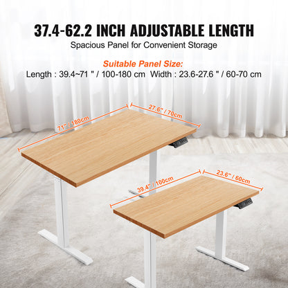 Zit-Sta Bureau Frame – Elektrisch Bureau Onderstel – Verstelbaar Bureau – Sta Bureau – Bureau Poten – Hoogte Verstelbaar 70-117 cm – Stabiel Stalen Frame – Stil Motor Snel Verstelbaar