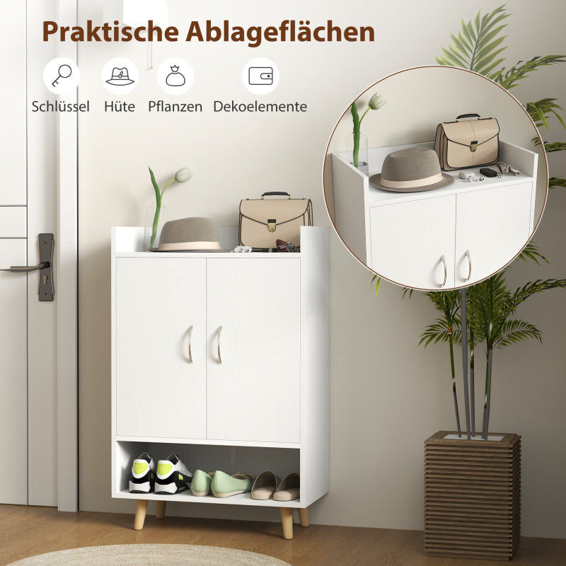 Schoenenkast – Schoenopberger – Schoenrek – Schoenenschuif – Schoenmeubel – Wit – Compact 12 Paar – Duurzaam Hout