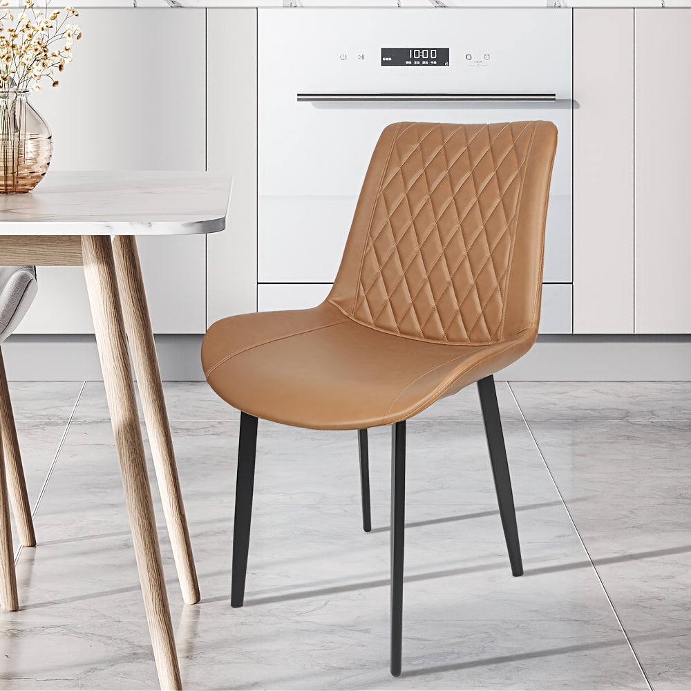 Set van 4 Eetkamerstoelen – Gestoffeerde Lounge Stoelen met Metalen Poten – Modern Design voor Woonkamer, Eetkamer en Keuken