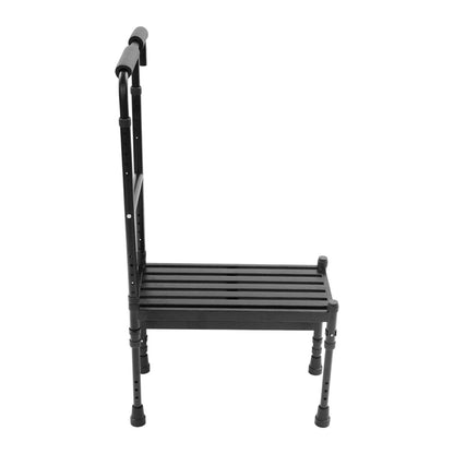 Heavy-Duty Step Stool with Handle & Adjustable Handrail - 2-Step Stairs Suitable for, Seniors,, - Sturdy Metal Stepping Stool with Wide Steps & Rubber Feet for Bed, Car, /Outdoor Use - Portable Ramp Stool