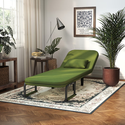 Slaapstoel – Slaapfauteuil – Slaapbankstoel – Klapstoel – Relaxstoel – Matcha Groen – Verstelbare 5-standen Rugleuning – Traagschuim Comfort