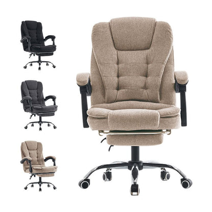 Bureaustoel – Bureau Stoel – Kantoorstoel – Werkstoel – Studiebureaustoel – Verstelbare Zithoogte – Memory Foam Rugkussen – Beige