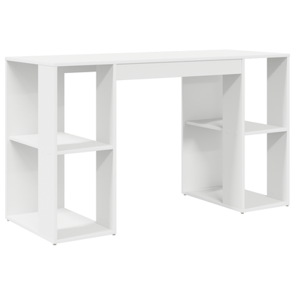 Computer Bureau – Werktafel – Studietafel – Bureau Met Opbergruimte – Thuiswerkplek – Modern Minimalistisch Ontwerp – Stevig Houten Materiaal – Eenvoudige Montage – Wit