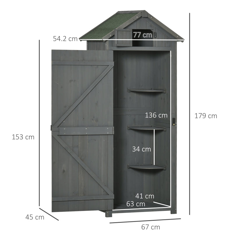 Tuinhuisje – Tuinschuur – Buitenschuur – Berging – Opslagruimte – Stevig Houten Bouw – Waterdicht Asfalt Dak – Met Raam en Ventilatie – Ruim en Duurzaam – 195x137x455 cm