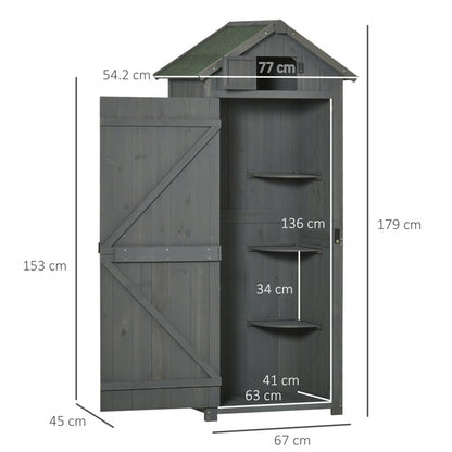 Tuinhuisje – Tuinschuur – Buitenschuur – Berging – Opslagruimte – Stevig Houten Bouw – Waterdicht Asfalt Dak – Met Raam en Ventilatie – Ruim en Duurzaam – 195x137x455 cm