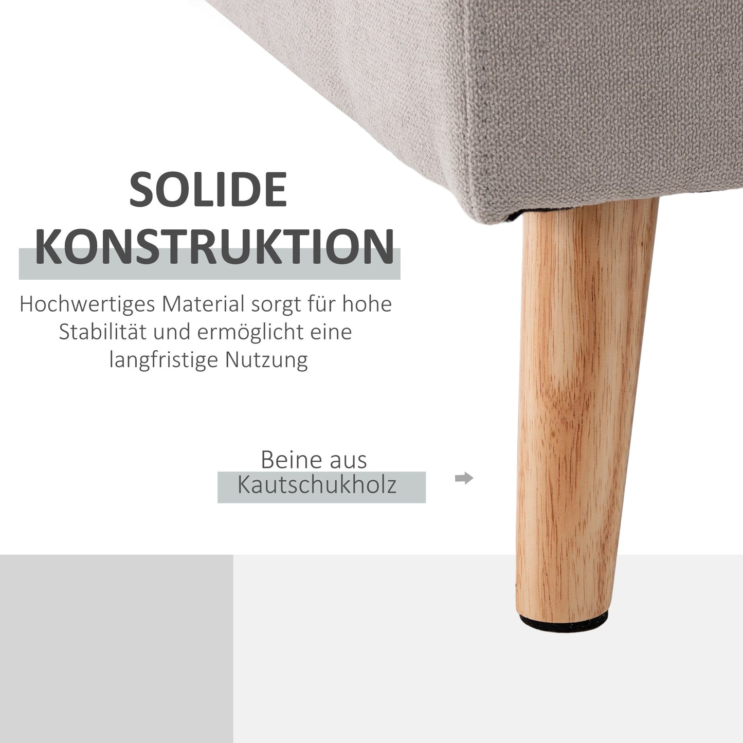 Hoekbank – L-vormige Bank – Sofa – Zetel – Hoeksalon – Linnenlook Stof – Chaise Longue – 3-Zits – Stevig Houten Frame – 193x136x85 cm
