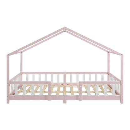 Kinderbed – Kinderbedje – Bed voor Kinderen – Huisjesbed – Halfhoogslaper – Valbescherming – Hoogwaardig Dennenhout – Matras 90x200 cm