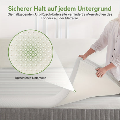 Matras Topper – Matrasbeschermer – Comfortschuim Topper – Traagschuim Topper – Matrasverbeteraar – Ergonomisch Comfort – Ademend Katoenen Overtrek – 7 cm Dikte – 90x190 & 90x200 cm