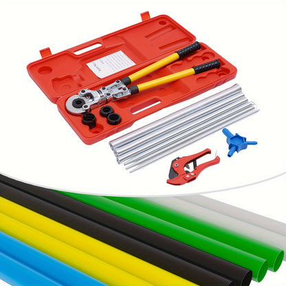 Buig- En Pers Tang – Krimptang – Pijpenpers – Slangknijper – PEX Tang – Handgereedschap – 16-32mm Kalibratie – Draagkoffer En Versterkte Hendel – Rood