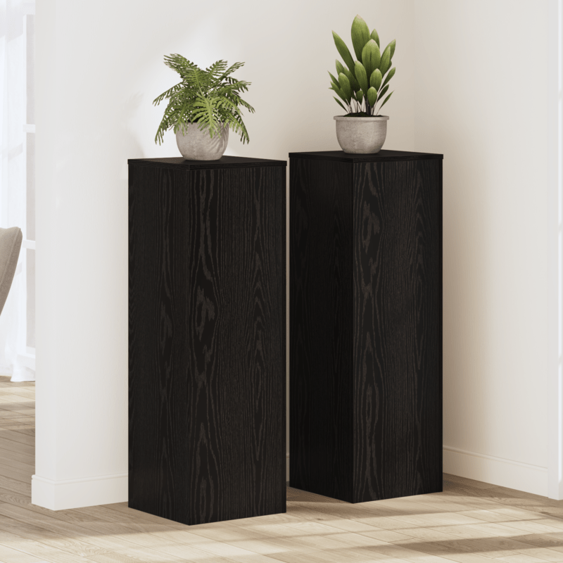 Plantenstandaard – Plantenhouder – Plantentafel – Bloemenrek – Bloempotstandaard – Zwart Eikenhout – 33x33x100 cm – Modern Design – Duurzaam & Robuust