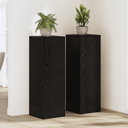 Plantenstandaard – Plantenhouder – Plantentafel – Bloemenrek – Bloempotstandaard – Zwart Eikenhout – 33x33x100 cm – Modern Design – Duurzaam & Robuust
