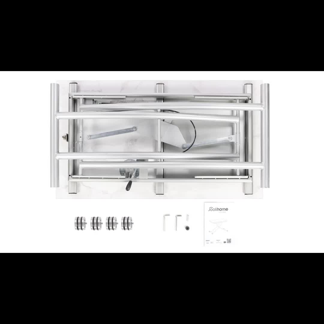 Verstelbare Eettafel – Multifunctionele Tafel – Koffietafel – Werkplek – Bijzettafel – Zwart Notenhout – Stabiel Metalen Frame – Hoogte Verstelbaar
