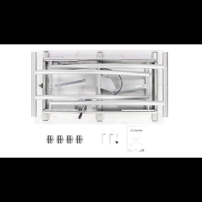 Verstelbare Eettafel – Multifunctionele Tafel – Koffietafel – Werkplek – Bijzettafel – Zwart Notenhout – Stabiel Metalen Frame – Hoogte Verstelbaar