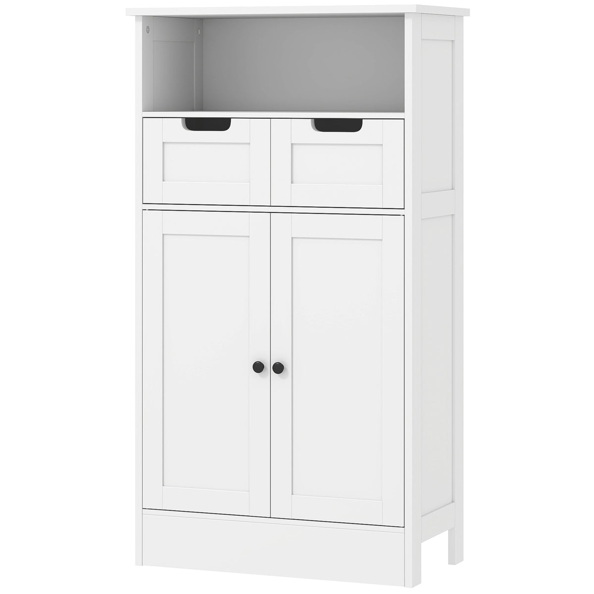 Badkamerkast – Badmeubel – Opbergkast – Toiletkast – Wastafelkast – Wit – Compact Formaat 60x30x109 cm – Duurzaam Hout