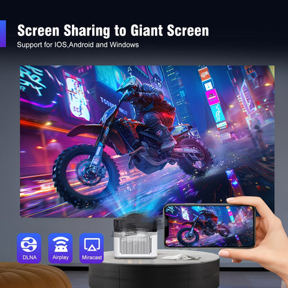 Ultra Kortwerpende Projector – Beamer – Draagbare Projector – Mini Projector – Android Projector – Full HD 1080P – 0,6:1 Werpafstand – WiFi 6 & Spraakbediening