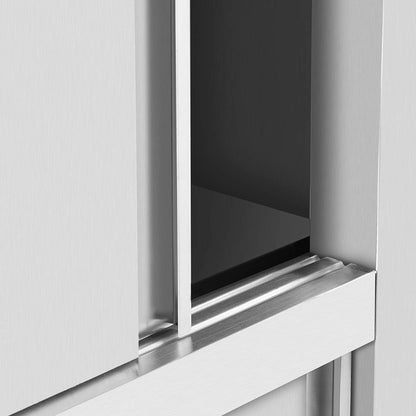 Keukenkast – Opbergkast – Buffetkast – Werkplaatskast – Staalkast – Roestvrij Staal – 120 kg Draagvermogen – 120x50x180 cm