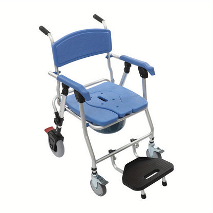 Badkamerstoel – Douchestoel – Toiletstoel – Ziekenhuisstoel – Verzorgingsstoel – Opvouwbaar Aluminium Frame – Comfortabele Zitting met Toiletopening